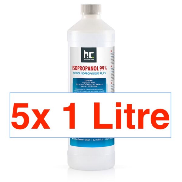 Alcool Isopropylique 99.9% Isopropanol IPA 5x1Litre